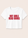 hot girls read books crop top tshirt, hot girls read books, bookish crop top, romance tshirt