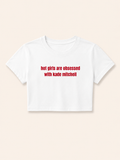 kade mitchell crop top tshirt, hot girls are obsessed with kade mitchell tshirt, kade mitchell merch, dark romance tshirt, edge of darkness merch, leigh rivers merch